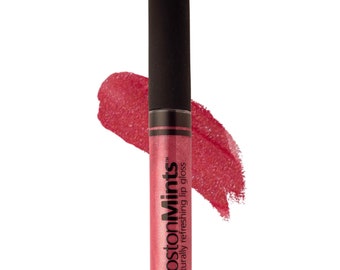 Mint Tucket Red Lip Gloss- Boston Mints Naturally Refreshing Vegan Lip Gloss with Aloe, Vitamins C & E, Spearmint, Made in the USA