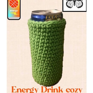 Skinny Can Cozy/ Energy Drink Cozy/ 8.4oz Can Cozy crochet pattern