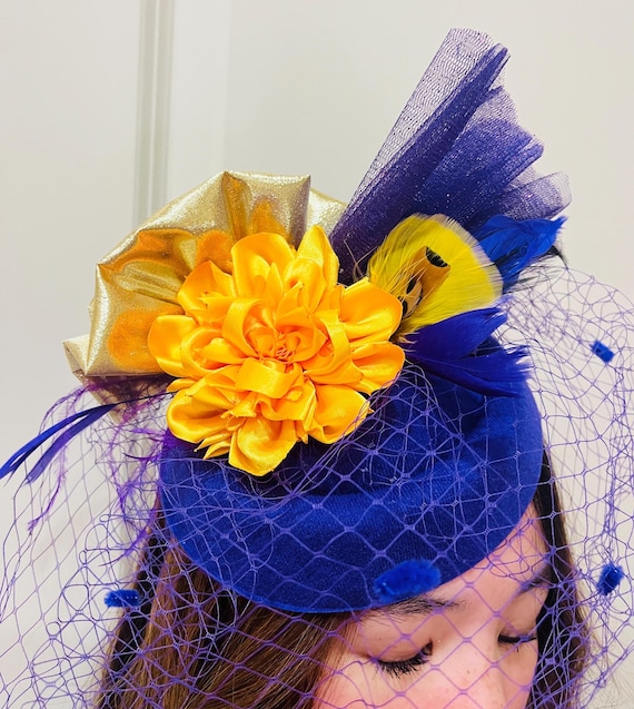 Purple Fascinator Hat‎ Derby Tea Parties Royal Purple Fascinator, Tea Party Hat, Church Hat, Kentucky  main image 3