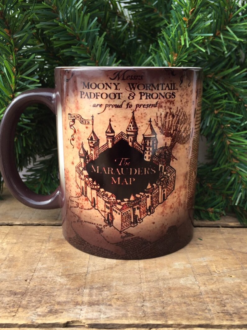 Harry Potter Magic color changing coffee mug marauders map | Etsy