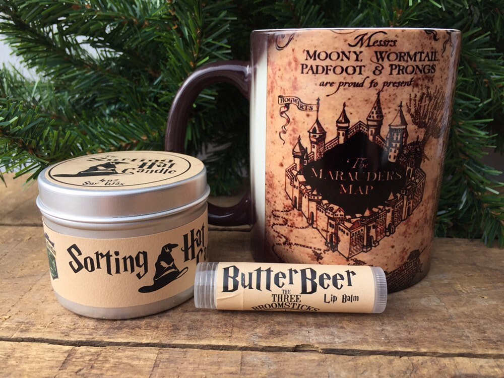 Harry potter gift set butterbeer lip balm sorting candle Magic Etsy
