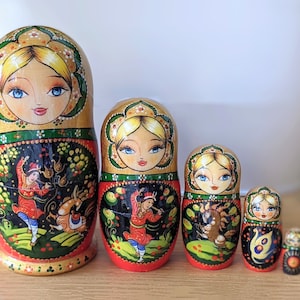 MADE TO ORDER Matryoshka Matrioshka 12cm  Nesting dols The Little Humpbacked Horse, fairy tales, Christmas dolls Babushka doll