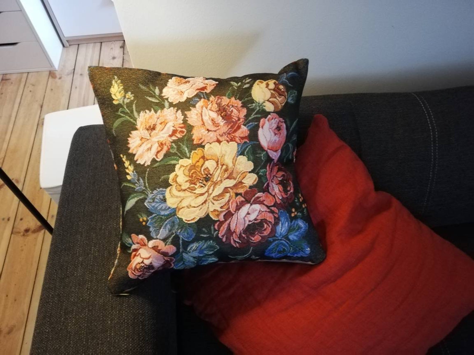 Tapestry cushion cover Vintage Roses tapestry cushion cover Etsy