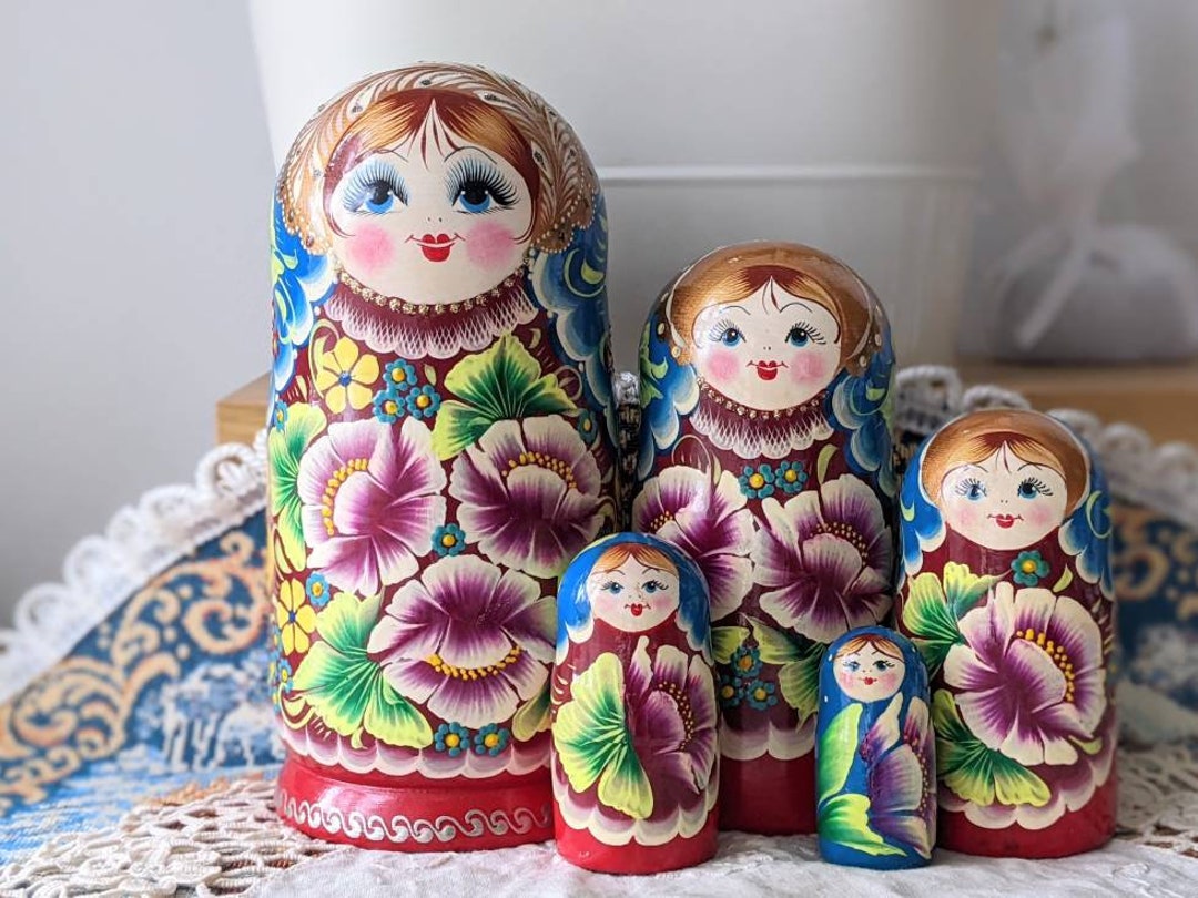 BIG Bright and Cheerful Matrioshka Big Matryoshka Doll Etsy Australia