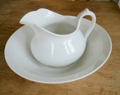 Beautiful Vintage white china Jug Ewer and Basin