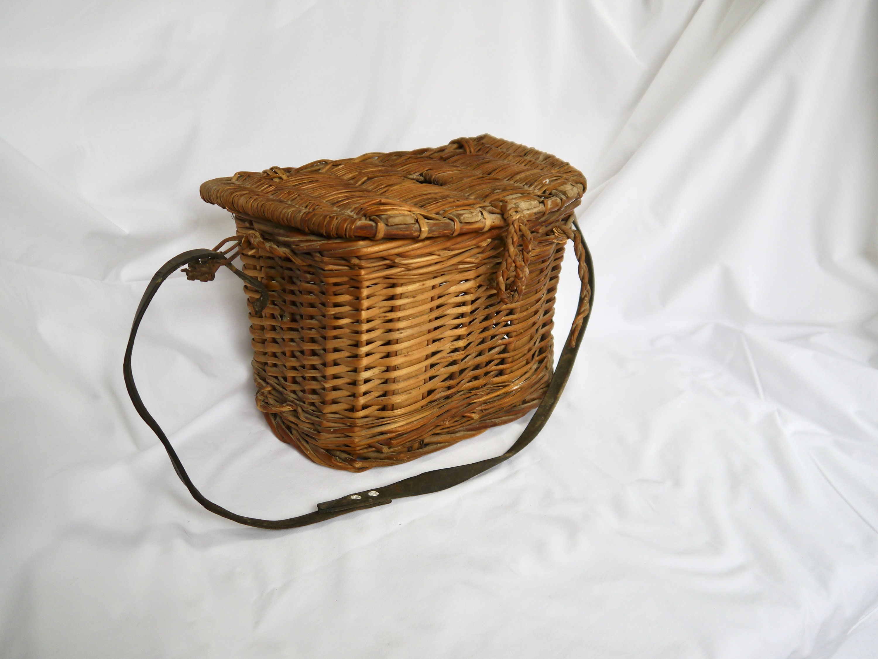 Old Wicker Fishing Basket 
