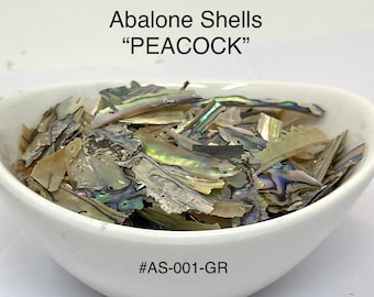 10g or 20g “Peacock" Abalone Shell Pieces, Ultra-Thin Slices from "FunShine Colors”