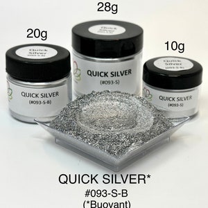 FunShine Colors "QUICK SILVER" Buoyant Mica Pigment Powder (10g, 20g, 28g Sizes)