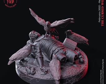 The Cursed words - Scenery - Corpse Crows - Flesh of Gods Miniatures - D&D, RPGs, Printed with DLP, Highly Detailed Roleplaying Figures