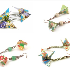 Orihana 5-Pack: boucles d'oreilles en origami fabriquées à la main Élégance japonaise traditionnelle et style moderne image 2