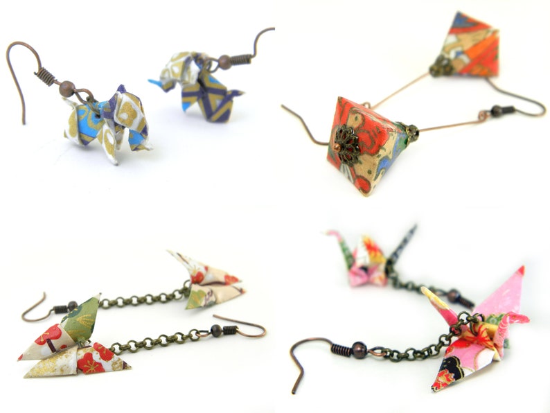 Orihana 100-Pack: boucles d'oreilles en origami fabriquées à la main Élégance japonaise traditionnelle et style moderne image 3