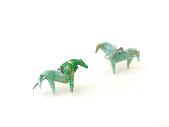 Origami Earring Horse