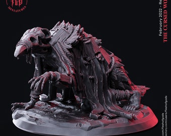 The Cursed words - Monster - The Raven Scourge - Flesh of Gods Miniatures - D&D, RPGs, Printed with DLP, Highly Detailed Roleplaying Figures