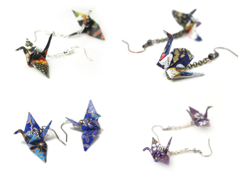 Orihana 50-Pack: boucles d'oreilles en origami fabriquées à la main Élégance japonaise traditionnelle et style moderne image 5