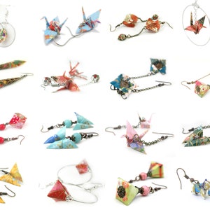 Orihana 20-Pack: boucles d'oreilles en origami fabriquées à la main Élégance japonaise traditionnelle et style moderne image 7