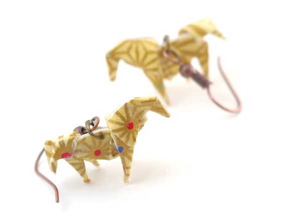 Origami Earring Horse