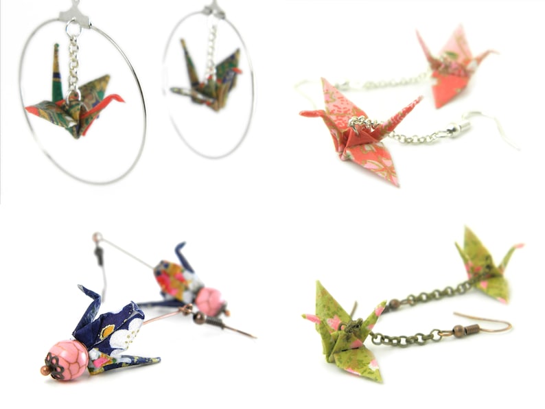 Orihana 100-Pack: boucles d'oreilles en origami fabriquées à la main Élégance japonaise traditionnelle et style moderne image 5