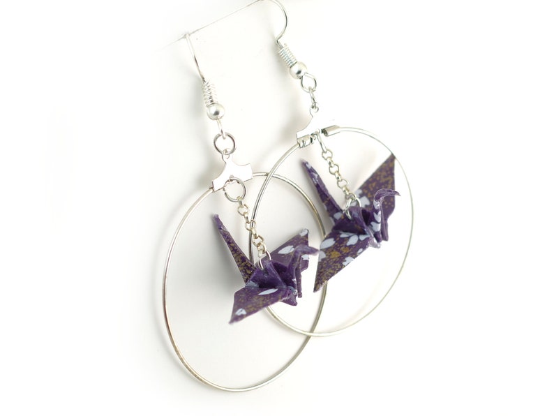Origami earring Tsuru