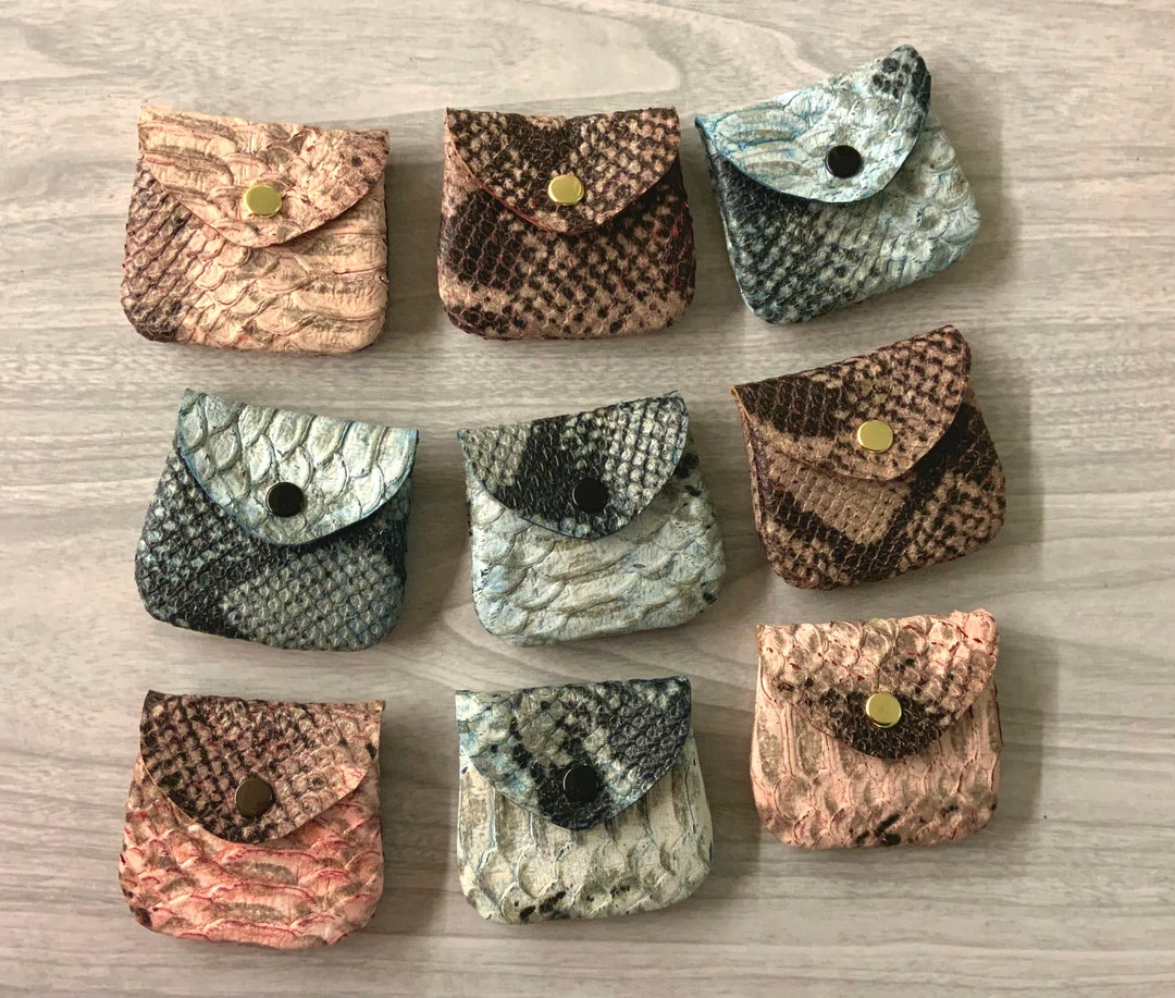Small Coin Purse, Python Print Coin Purse,tiny Coin Purse, Leather Coin ...