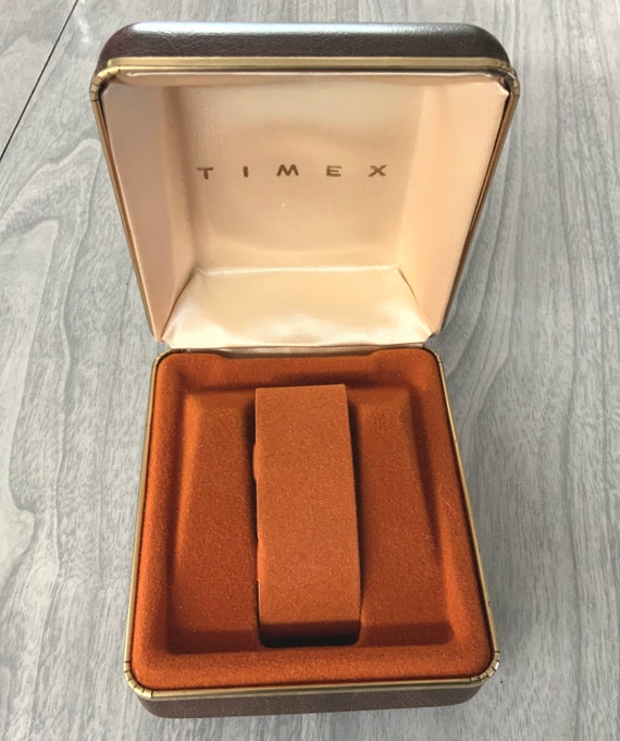 Timex hard shell lined watch box, vintage Timex wa