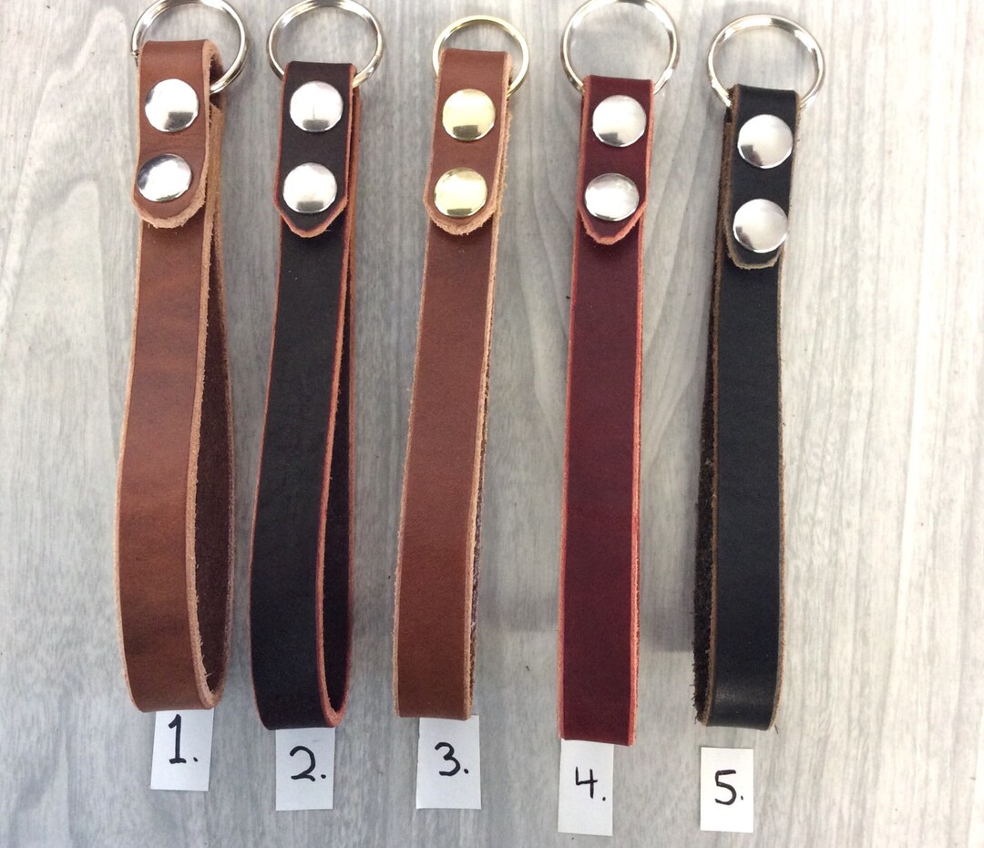 Unsnap Wrist Strap Keyfob, 8 Keyfob, Latigo Leather Keychain, Latigo ...