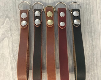 Unsnap Wrist strap keyfob, 8" keyfob, latigo leather keychain, Latigo wristlet key holder, leather key fob, leather key Lanyard, keychain