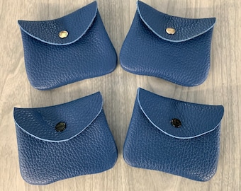 Rosary pouch, blue rosary holder,Leather coin purse,coin pouch,money purse,confirmation gift ,Catholic, leather coin bag,rosary purse,coins