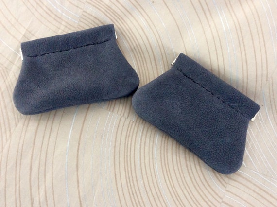 Genuine Soft Leather SQUEEZE COIN PURSE RARE UNISEX