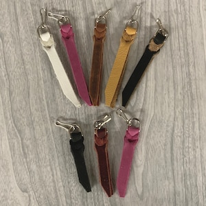 Zipper pull, leather zipper pull, purse zipper pulls, coat zipper pulls, jacket zipper pulls, leather zipper pull tab, handmade zipper pull image 2