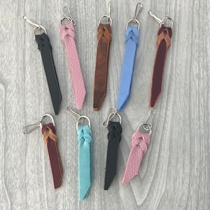 Zipper pull, leather zipper pull, purse zipper pulls, coat zipper pulls, jacket zipper pulls, leather zipper pull tab, handmade zipper pull
