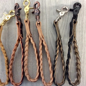 Wrist strap fob,9-1/4", Braided leather key,swivel snap braided key, Latigo braided keyfob,black leather keyfob,leather key Lanyard,keychain bild 8