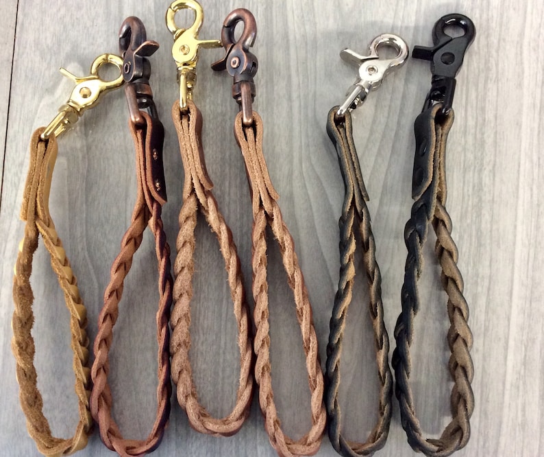 Wrist strap fob,9-1/4", Braided leather key,swivel snap braided key, Latigo braided keyfob,black leather keyfob,leather key Lanyard,keychain bild 8