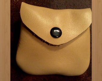 Small coin purse,light tan,tiny coin purse,leather coin purse,small coin purse,coin pouch,money purse, genuine leather,coin,leather coin bag