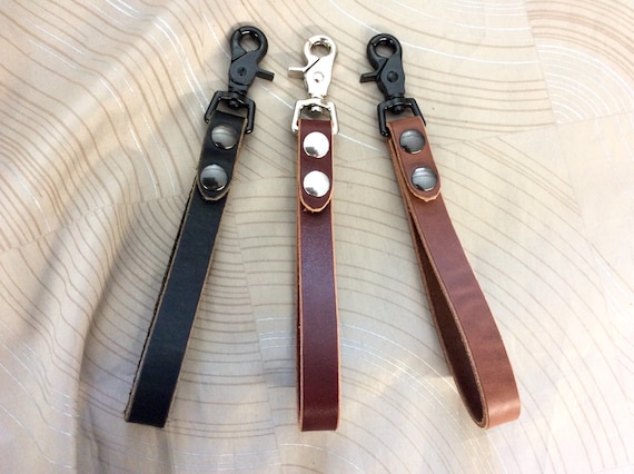 Leather wrist strap keychain best sale