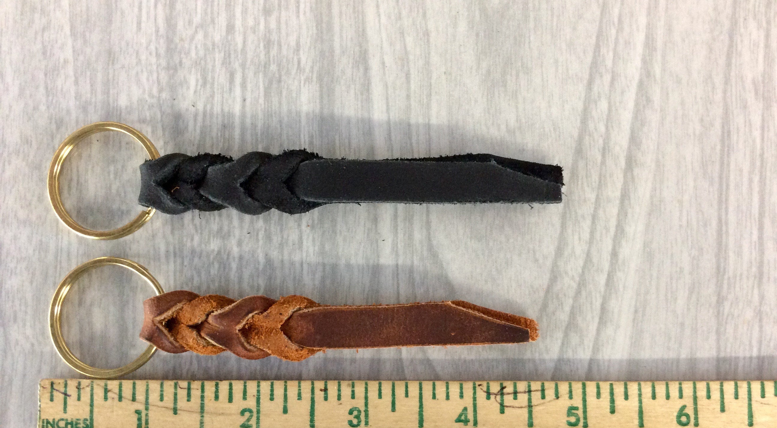 Men's Faux Leather Strap Keyring Keychain Key Chain Ring Keyfob Clip Holder P4 E - Foto 5