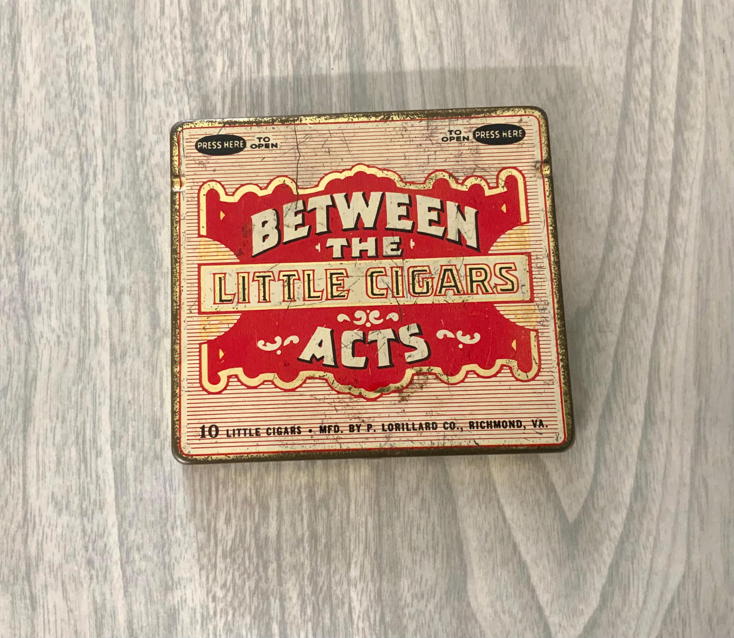 St. Leger Little Cigars スワスティカ　シガーフェルト Little Cigar Tin, “between the Acts”, Little Cigars, Vintage Cigar