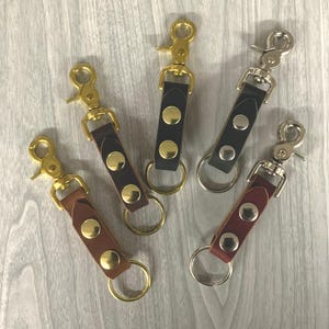 Valet key chain, birthday gift,Key ring with trigger snap, belt loop key holder, Leather key fob,leather keyring,graduation,unisex keys