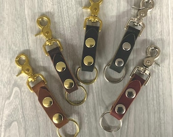 Valet key chain, birthday gift,Key ring with trigger snap, belt loop key holder, Leather key fob,leather keyring,graduation,unisex keys