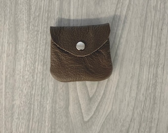 small coin purse, great for ear buds, tiny coin purse,leather coin purse,coin pouch,money purse,genuine leather,coin, great for small change