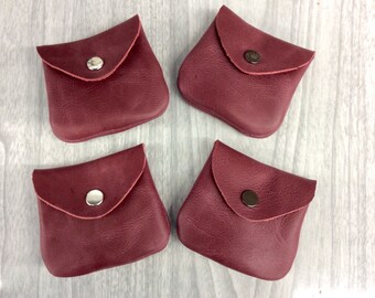 Leather coin purse, barn red small coin purse, coin wallet, tiny coin purse, coin pouch, coin purse, purse, coin holder, have more in shop