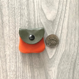 Tiny coin purse, teeny coin purse, teeny ring pouch, small leather ring purse, ring container,collector coin purse,coin pouch for rare coins