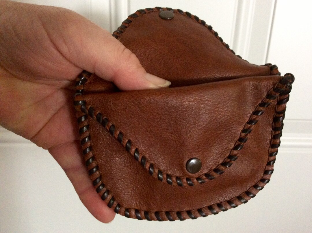 Double Coin Purse, Leather Coin Purse, Soft Cowhide Coin Purse, Big