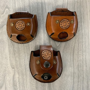 12-gauge snuff case,W/belt clip,bullet,Snuff can holster,leather snuff can holder,snuff holder, bullet snuff can holder,12- gauge jerky case