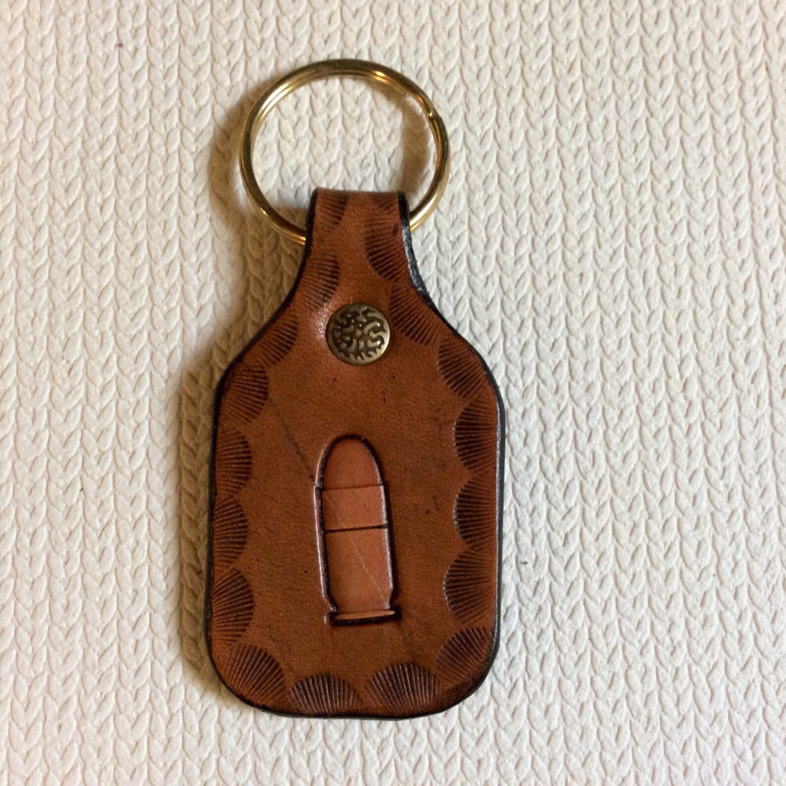 Bullet Gun keychain key fob shell leather Gun key Etsy