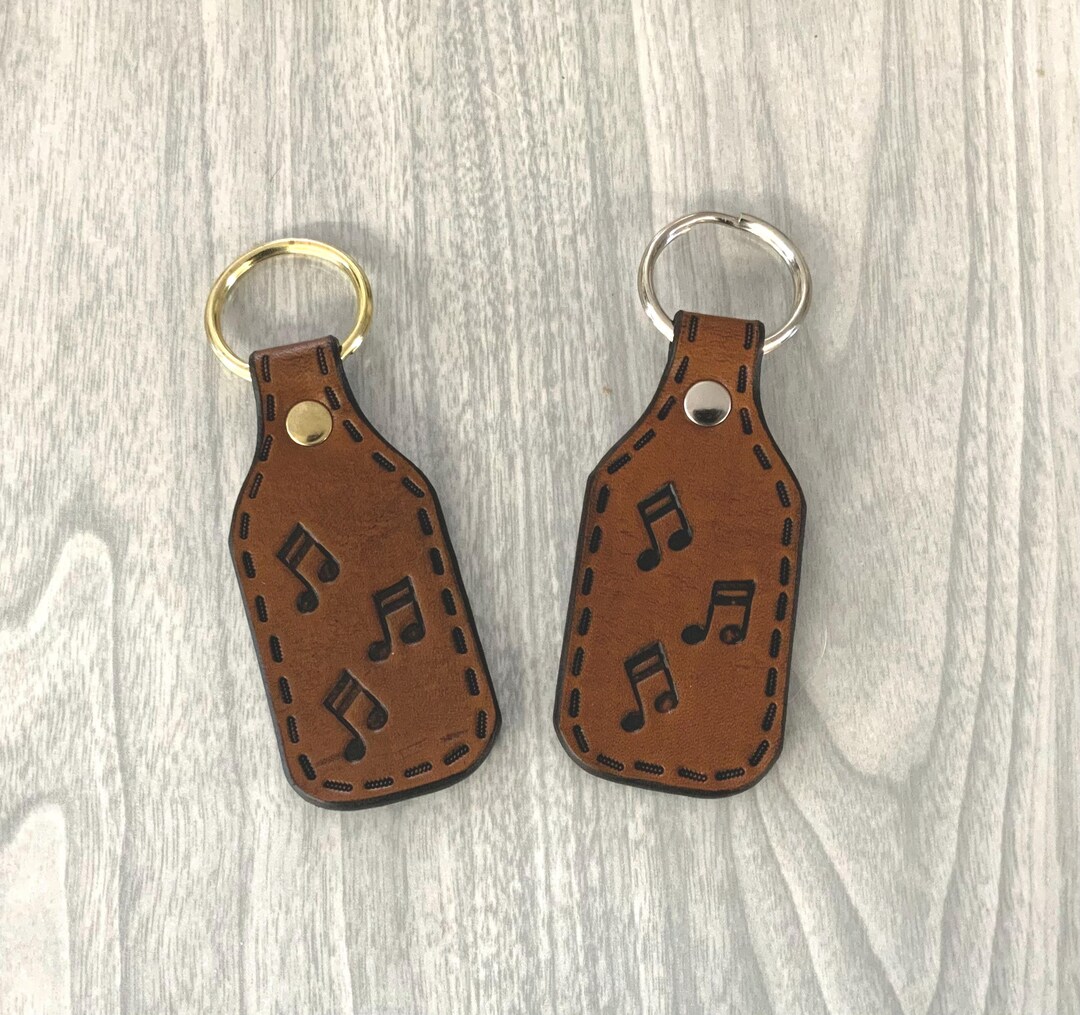 Music, Music Notes, Key Fob, Key Ring, Leather Key Fob, Leather Key ...