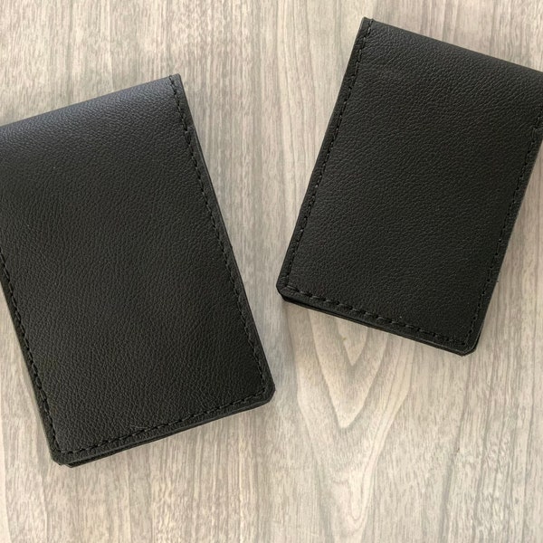 Leather flip note pad cover,small memo book cover, mini note, 3”x5” notebook, memo book cover,50to80 sheet,two sizes,pocket for credit cards