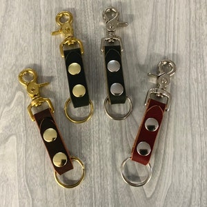 Valet key chain, birthday gift,Key ring with trigger snap, belt loop key holder, Leather key fob,leather keyring,graduation,unisex keys