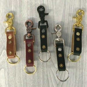 Valet key chain,12-gauge keyring,birthday gift,Key ring with trigger snap, belt loop key holder, Leather key fob,leather keyring,unisex keys