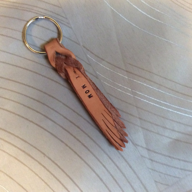 leather braided key fobs Mom keychain,Mom key fob small keyfobs with names names on keyfob Custom key chains braided leather keyholder