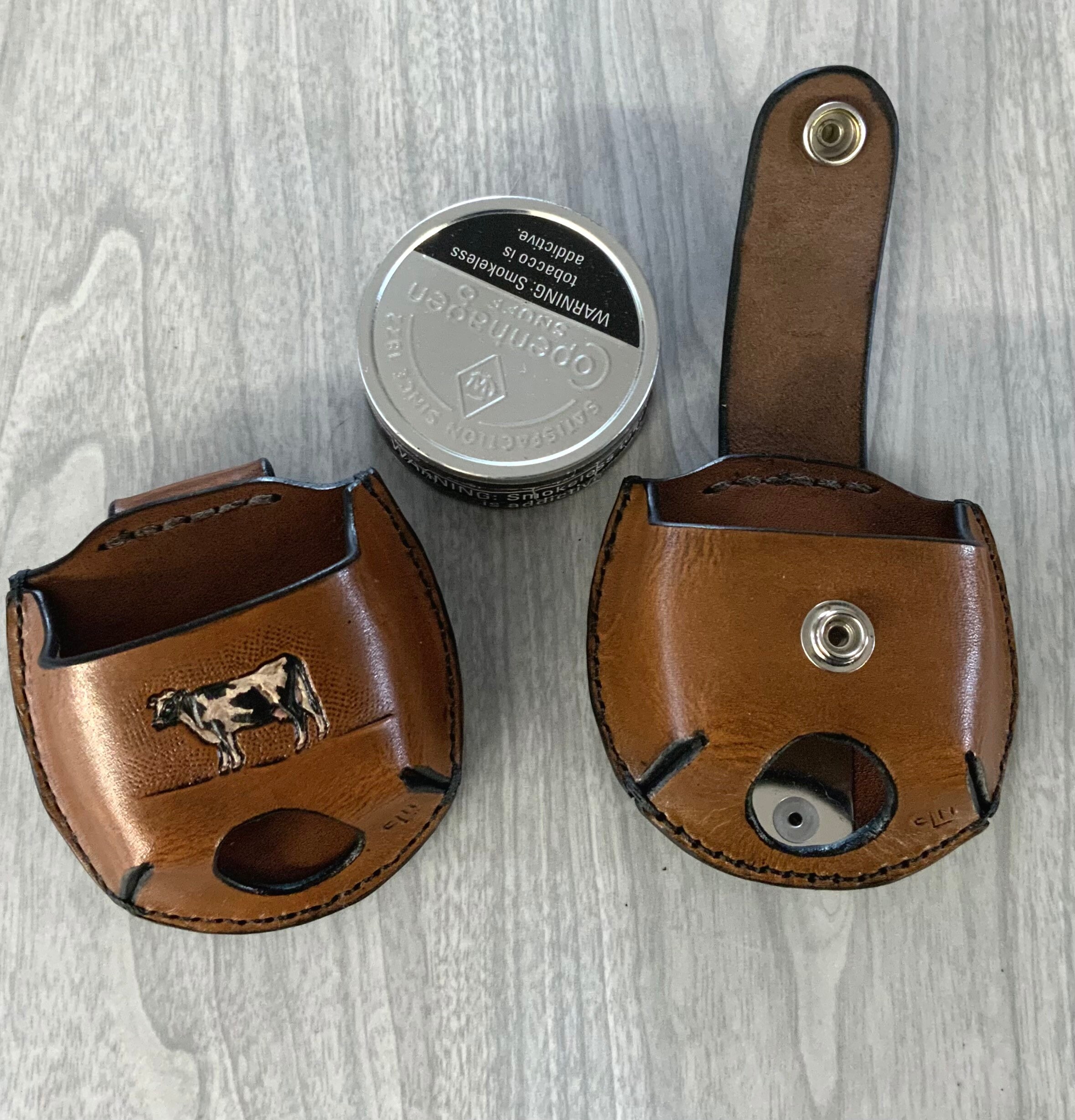 Holstein Cow Snuff Case Farmers Snuff Leather Snuff Can Etsy